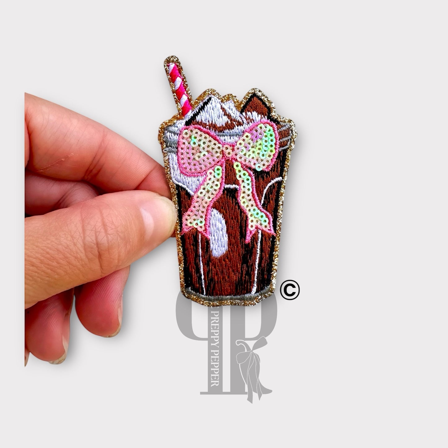 Sequin & Glitter Iced Coffee Patch©️