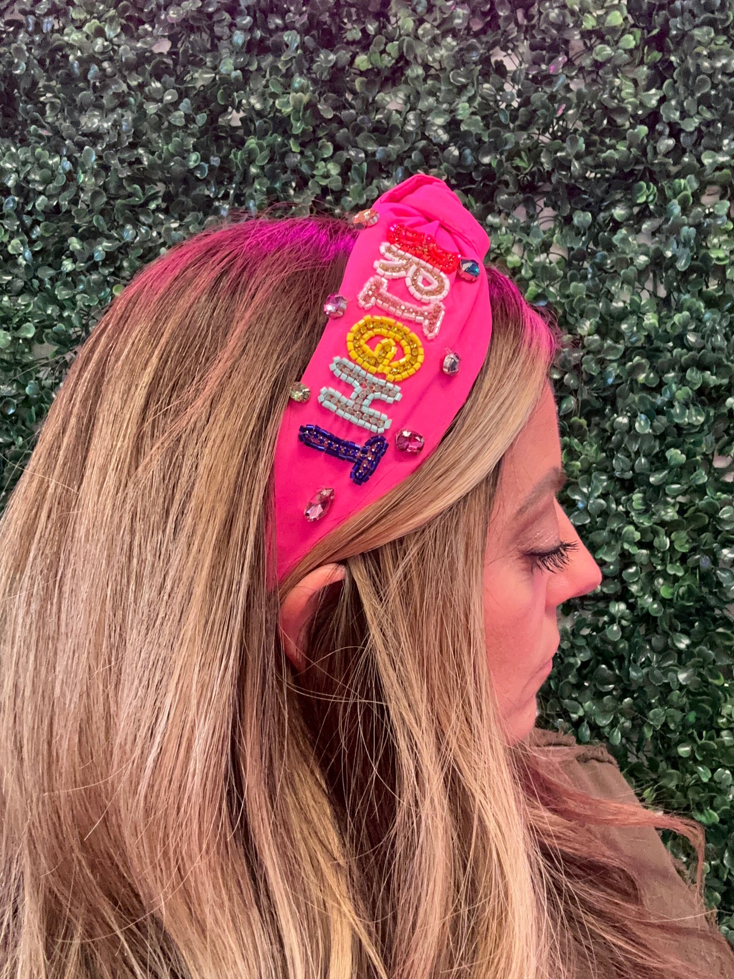 Christmas Sequin, Rhinestone, & Seed Beaded Knotted Headbands