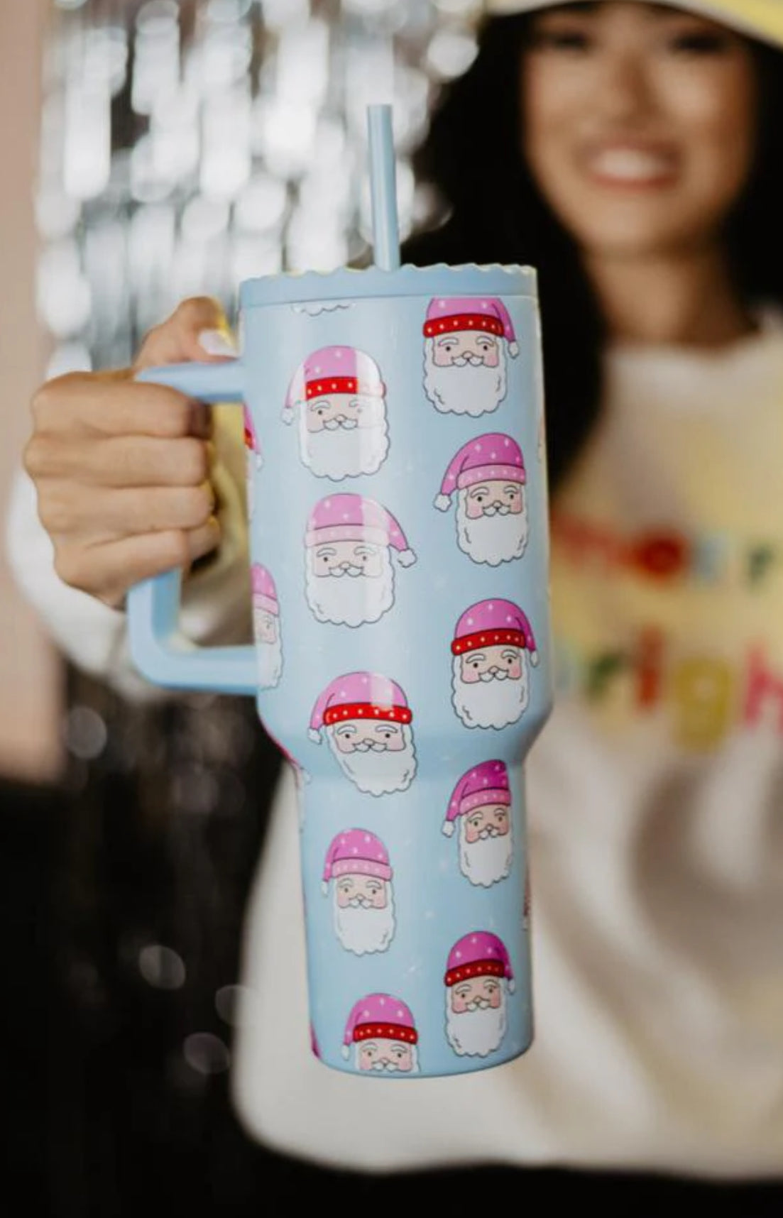 Pink Santa Hat 38oz Stainless Tumbler