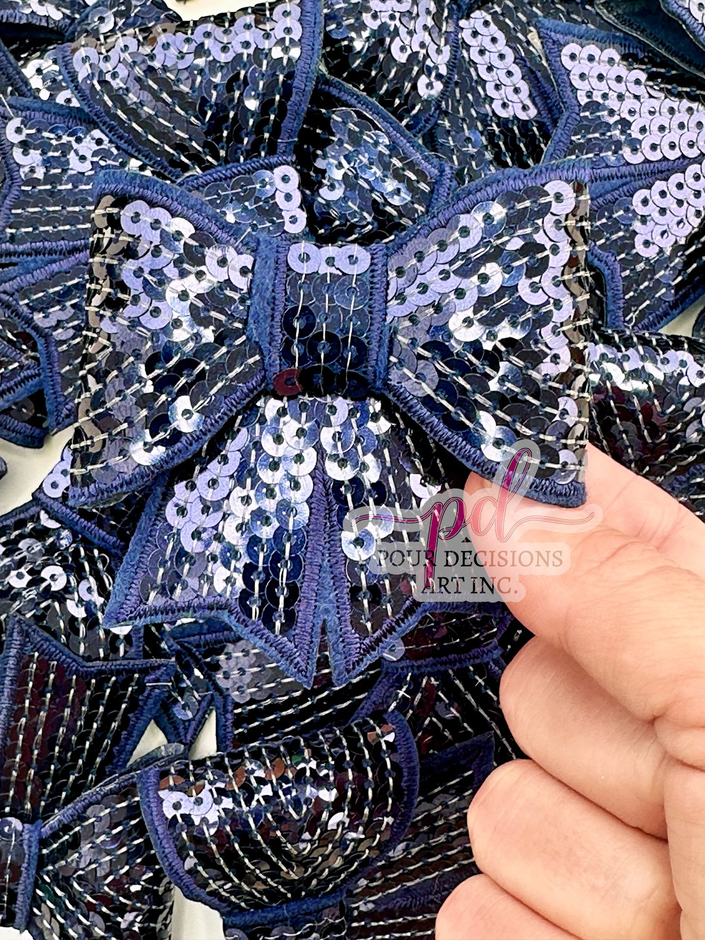 Sequin 3D Bow Patch