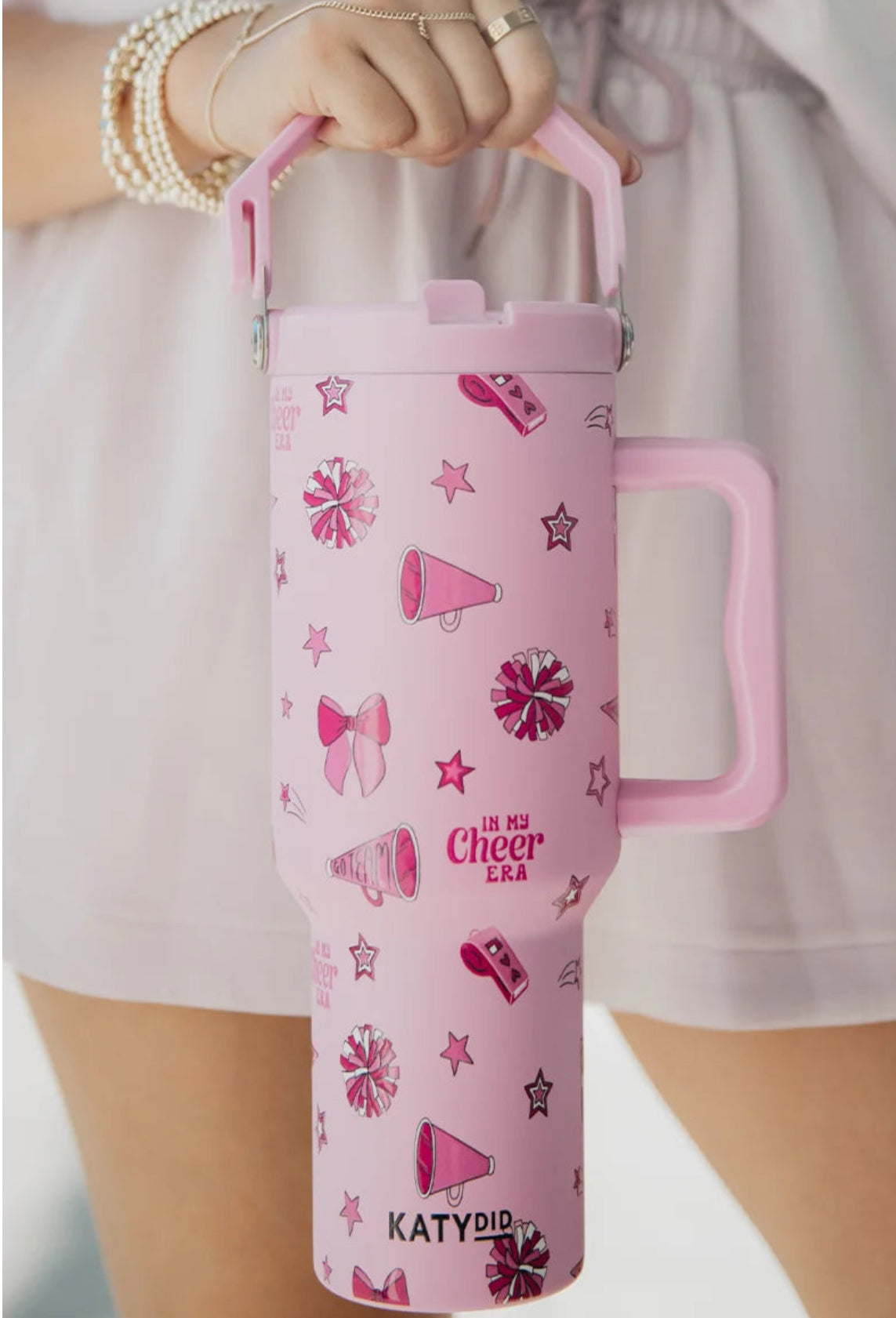 IN MY CHEER ERA 38 OZ TUMBLER WITH LID HANDLE