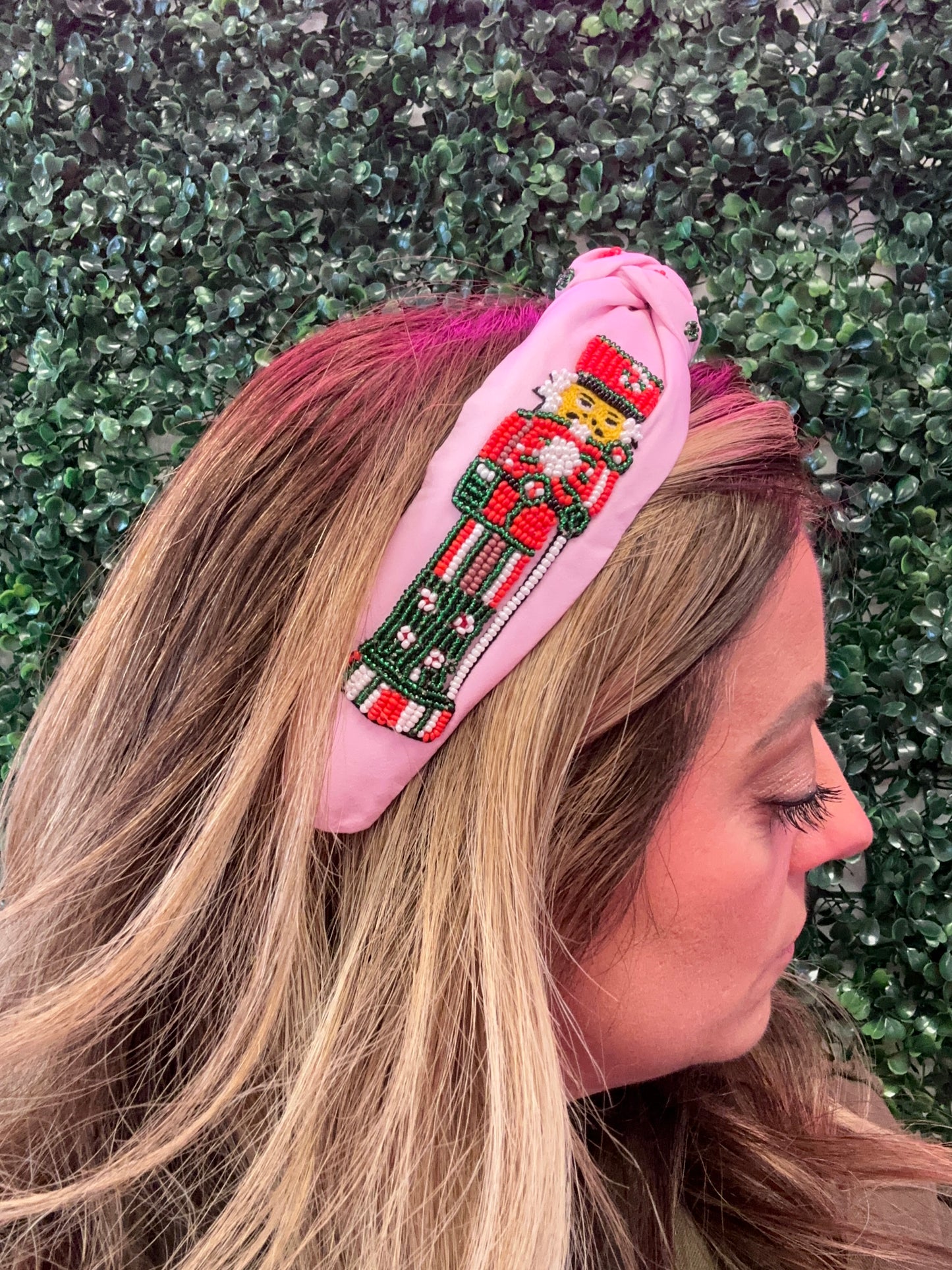 Christmas Sequin, Rhinestone, & Seed Beaded Knotted Headbands