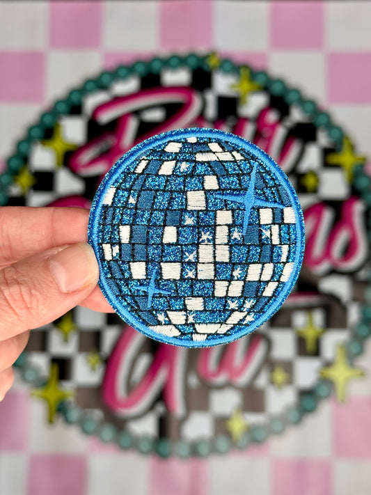 Blue Glitter Disco ball Patch