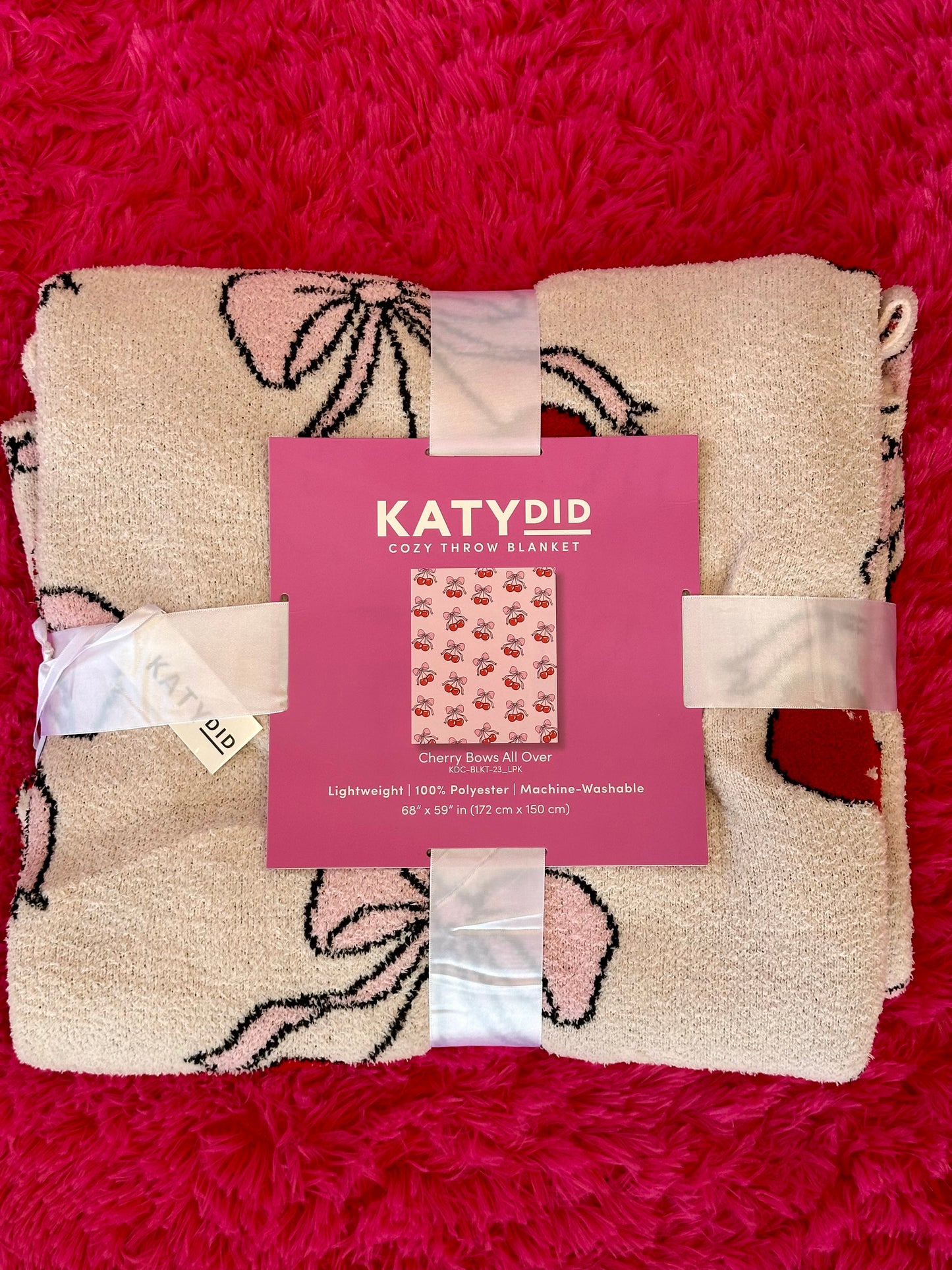 Cherry Bow Cozy Throw