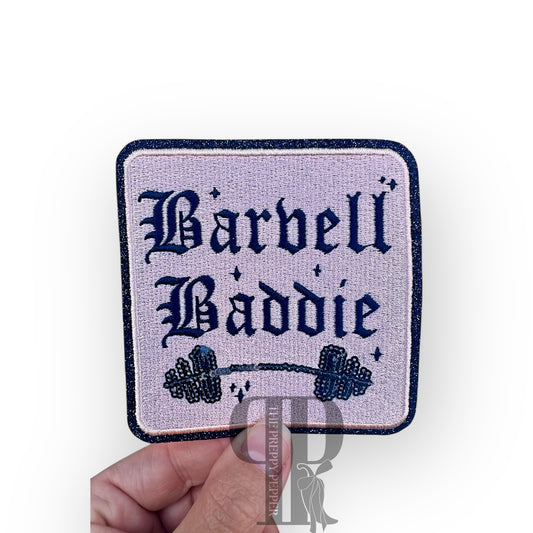 Sequin & Glitter Barbell Baddie Patch ©️