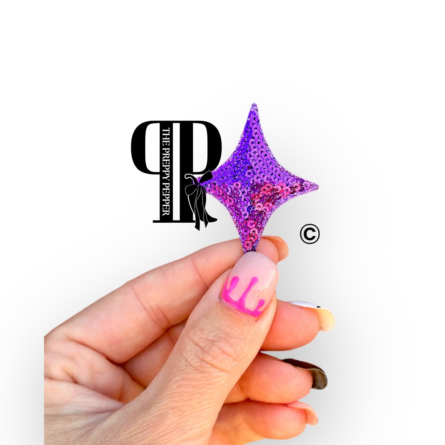 2” Sequin & Glitter Twinkle Star Patch