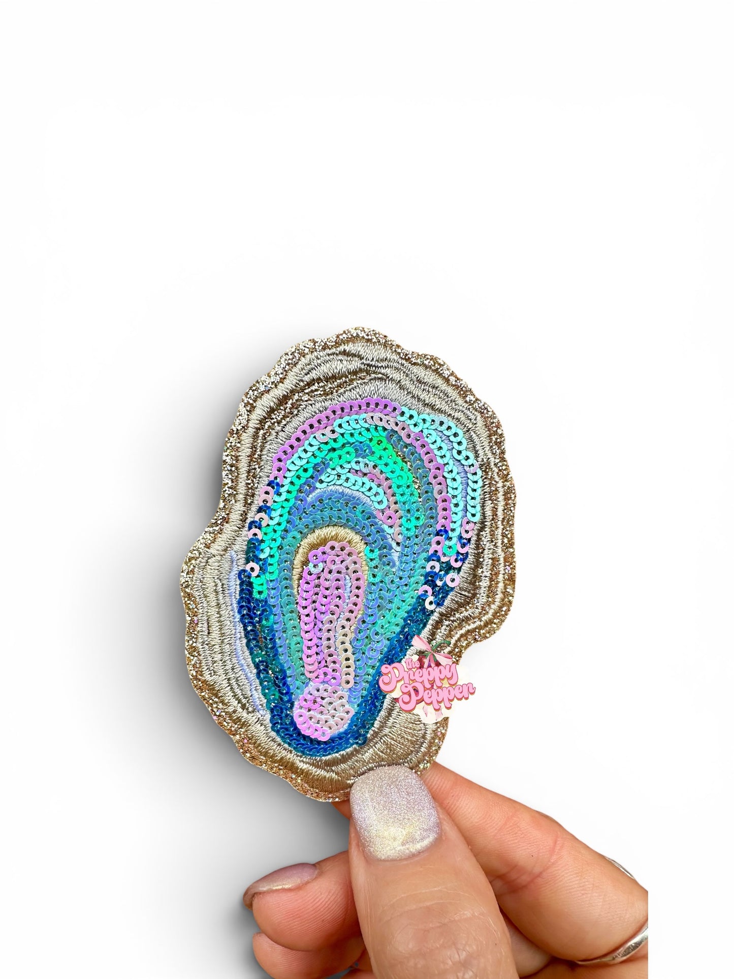 Sequin & Glitter Oyster Shell Patch