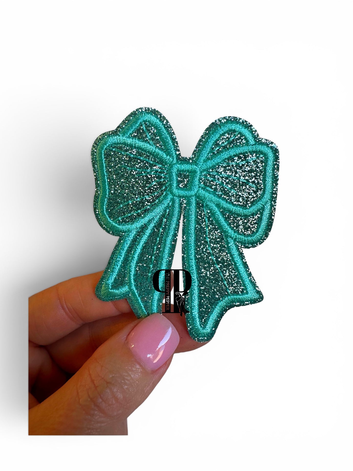 3” Glitter Bow Patch