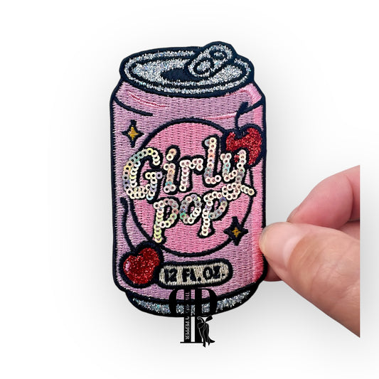 Sequin & Glitter Girly Pop Can Patch