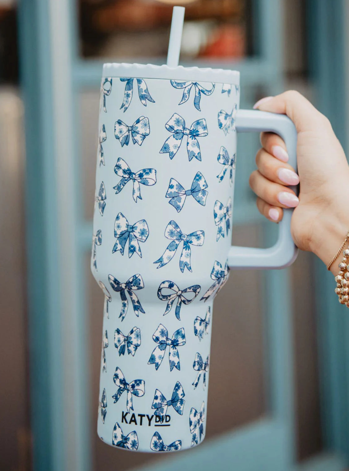 Toile Coquette Bows Stainless Steel Tumbler 38oz