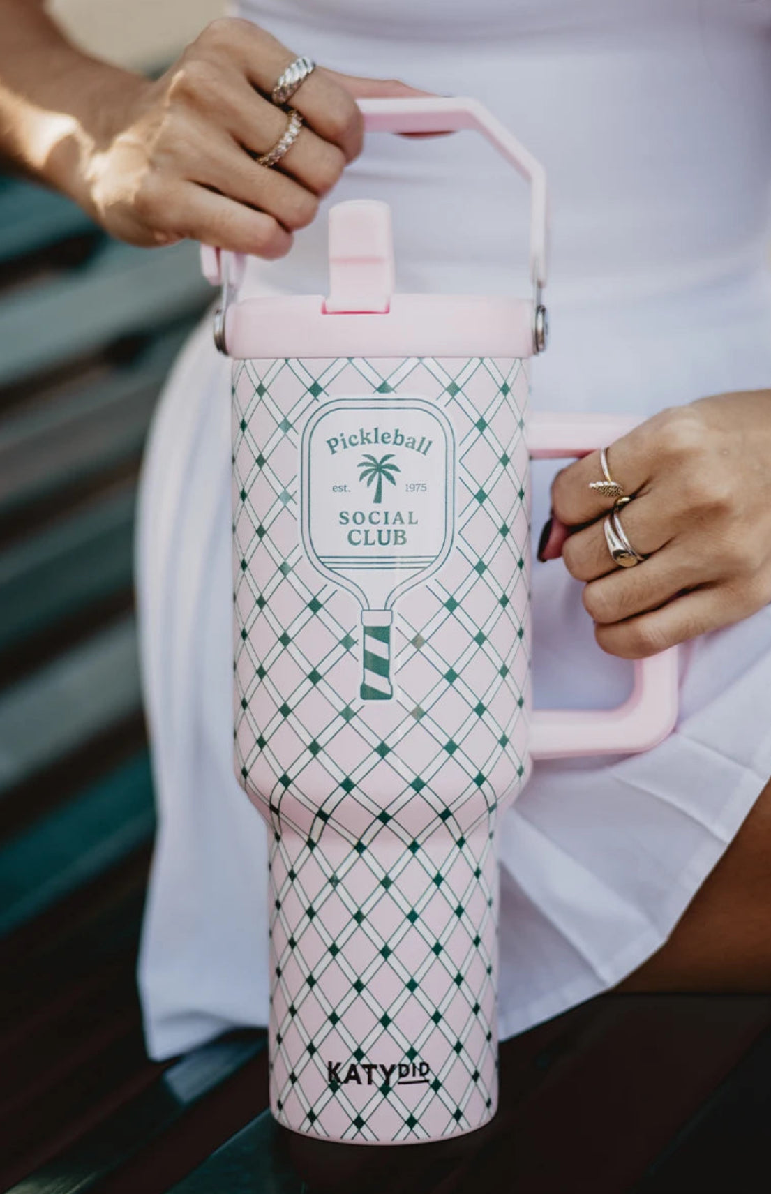 Pickleball Social Club Flip Lid Spill Proof 38oz Stainless Tumbler