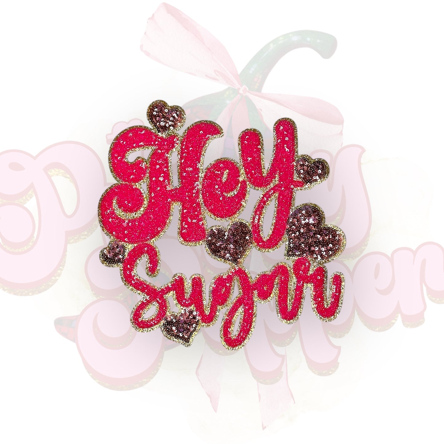Hey Sugar Glitter & Sequin Large Apparel Patch