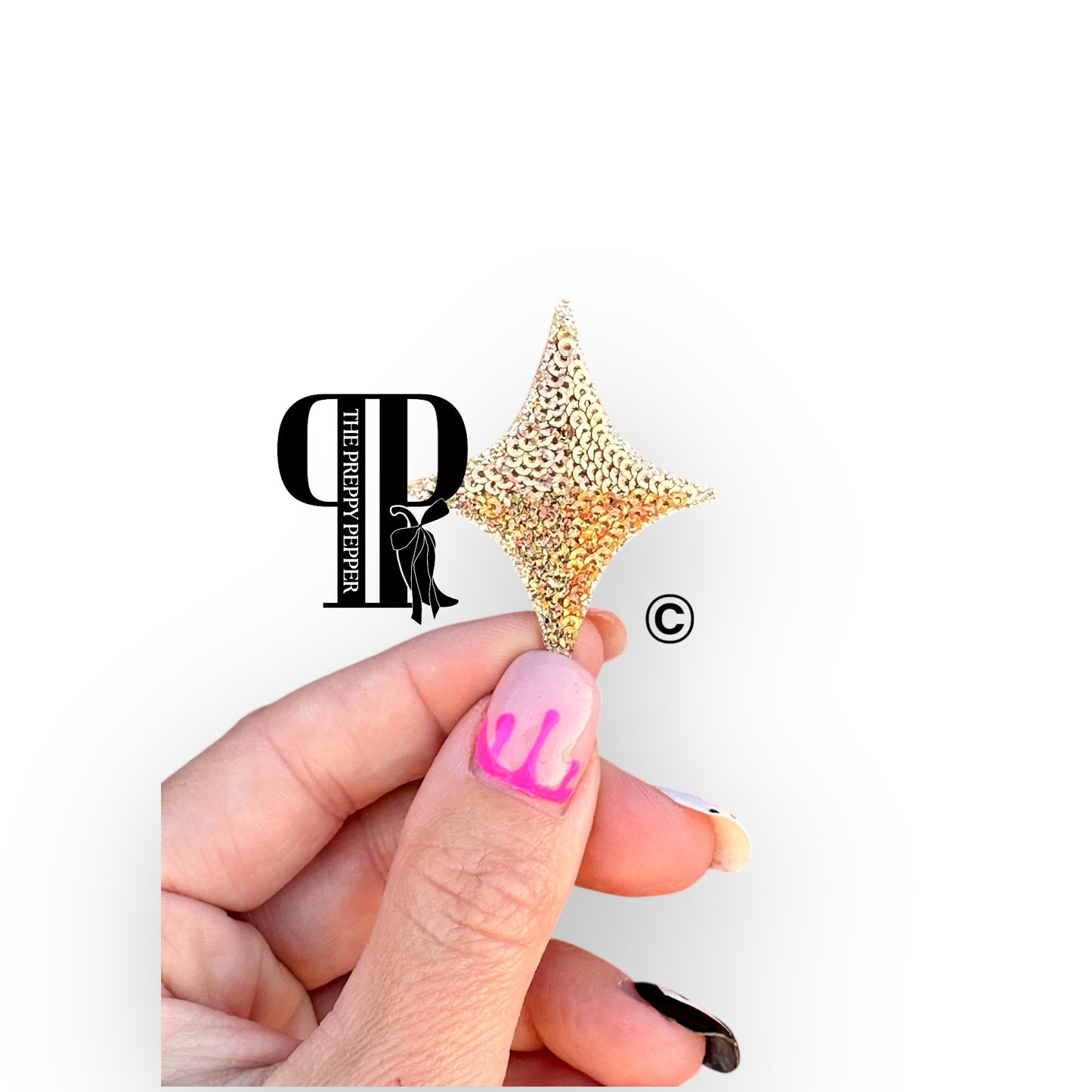 2” Sequin & Glitter Twinkle Star Patch