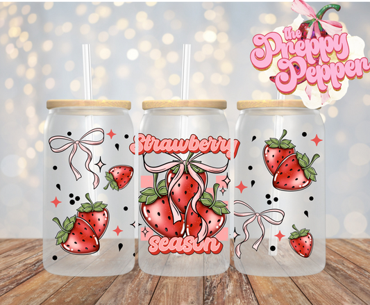 16oz Strawberry Season UVDTF Wrap